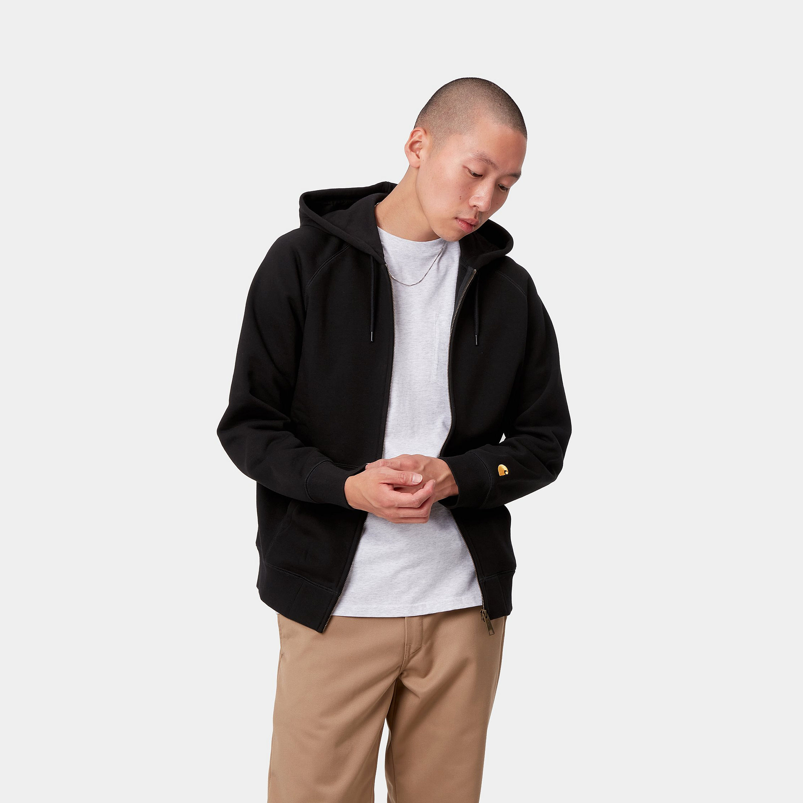 Chaqueta con Capucha Carhartt WIP Chase - Black/Gold