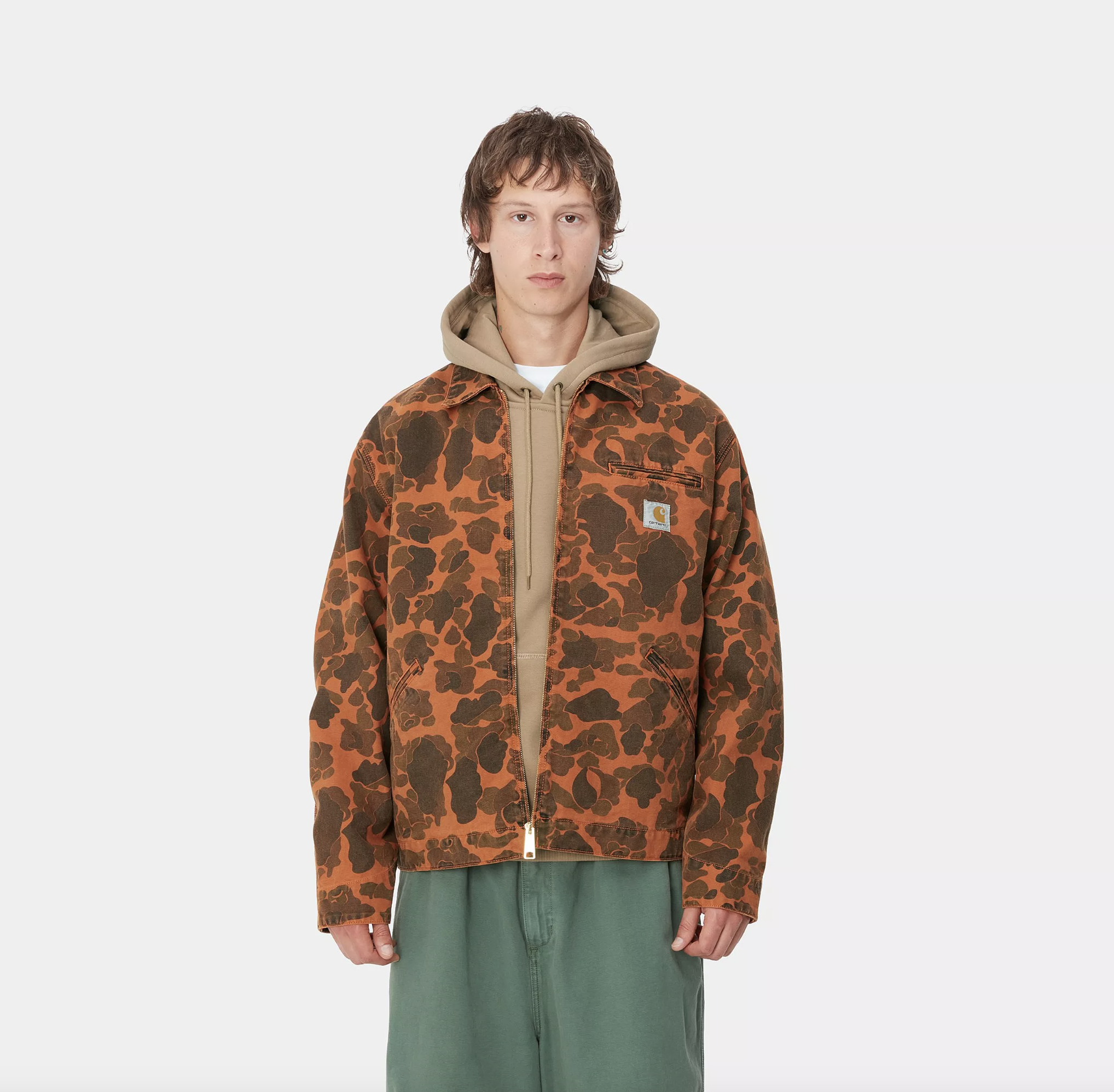 Chaqueta Carhartt WIP Duck Detroit - Camo Duck/Green/Turmeric (Garment Dyed)