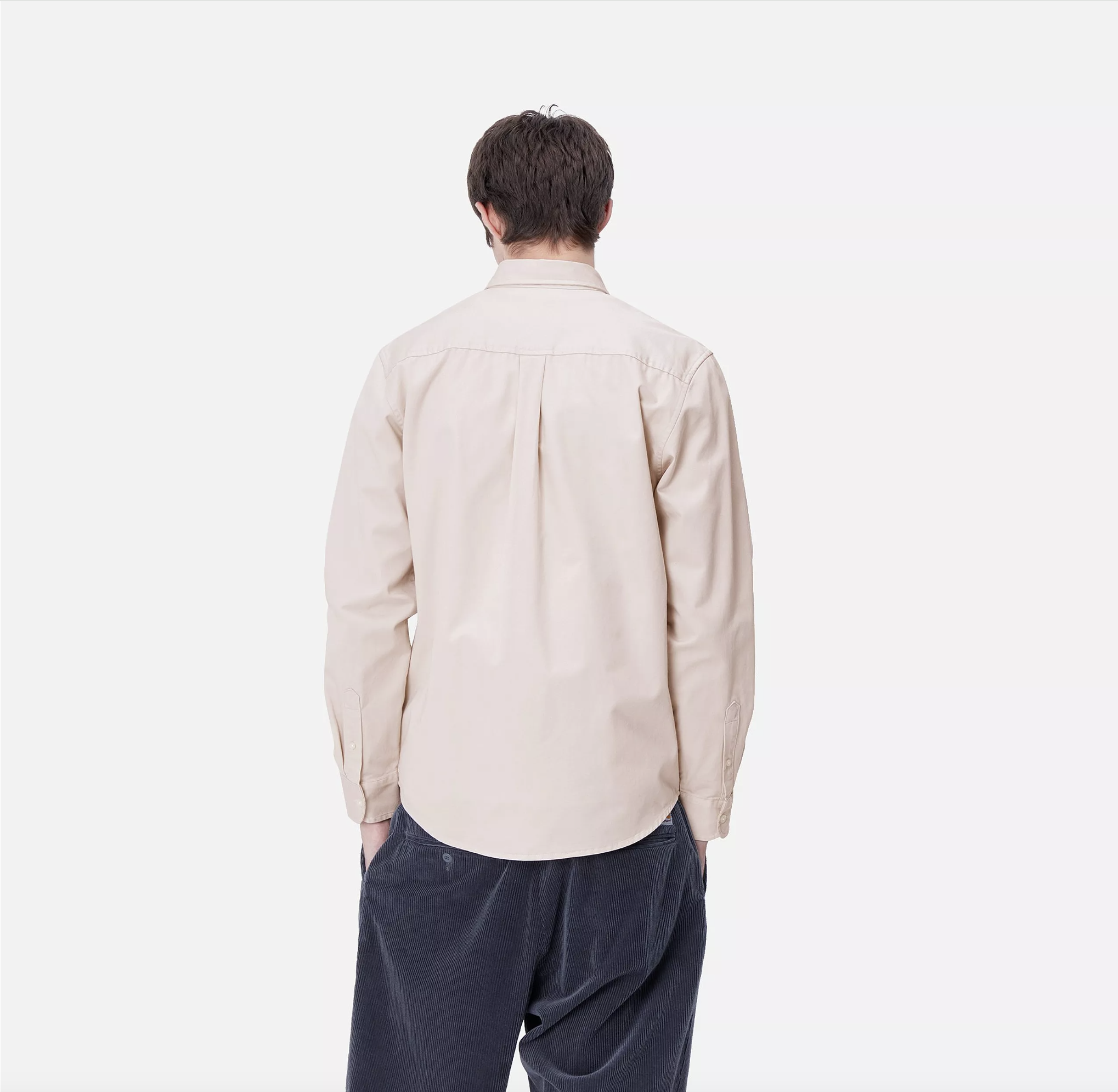Camisa Carhartt WIP L/S Madison - Moonbeam/Black