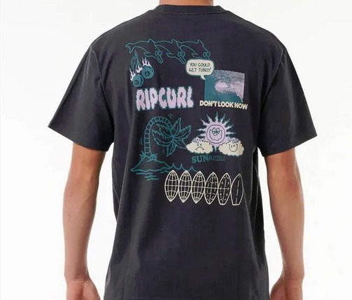 Camiseta Rip Curl Sun Buzzed Tee - Washed Black