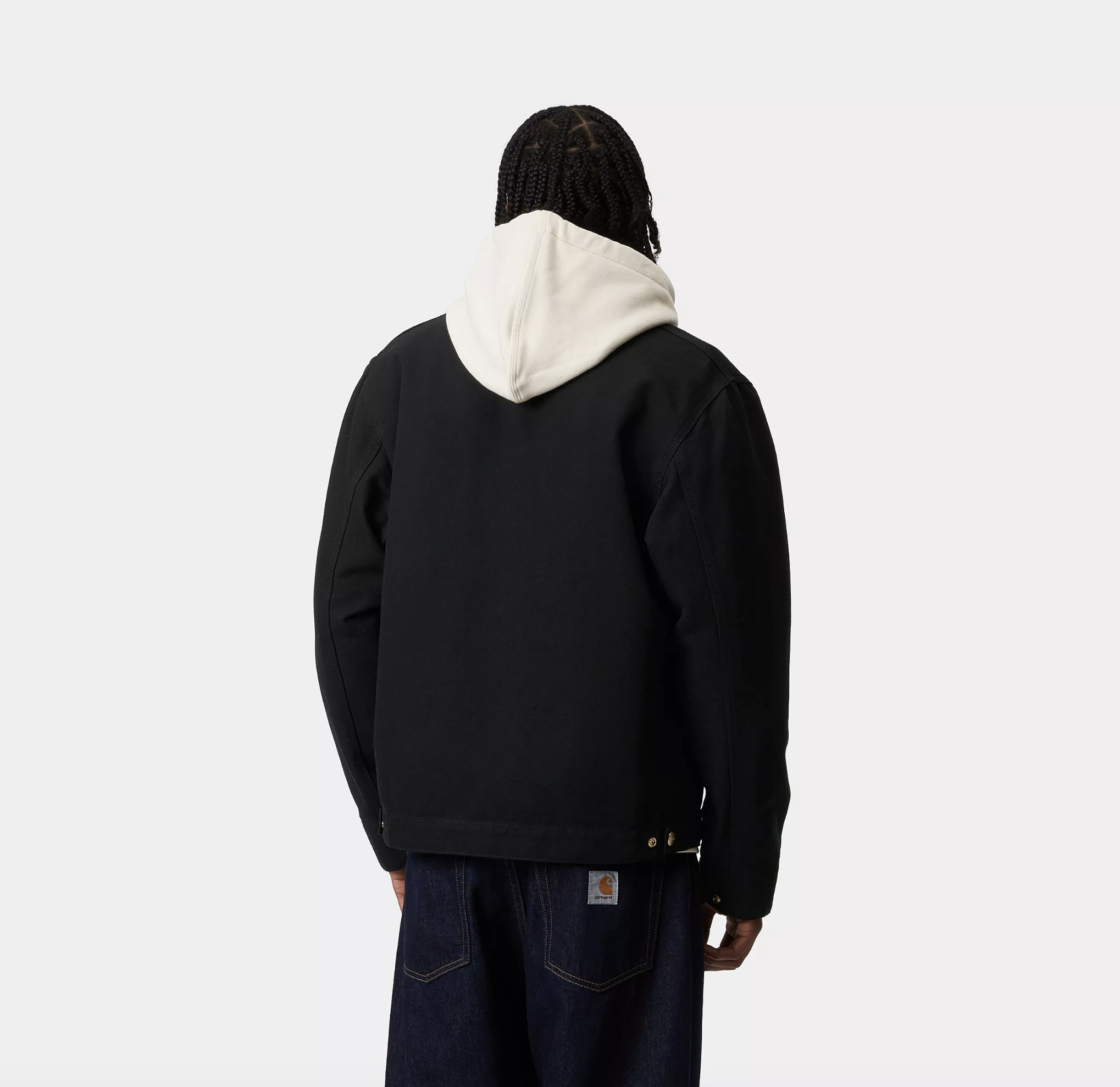 Chaqueta Carhartt WIP Detroit - Black/Black Rinsed (Sin Forro)