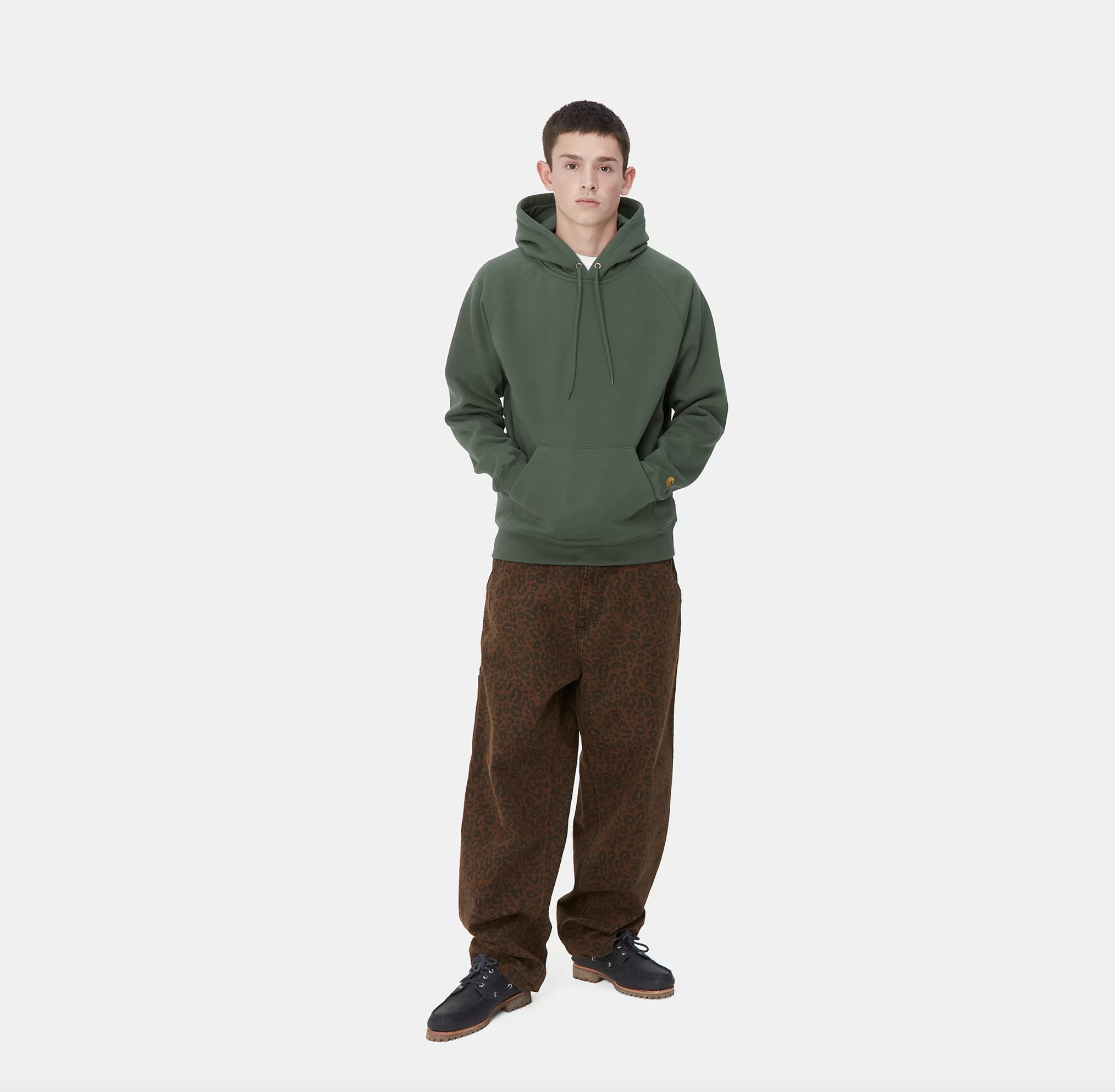 Sudadera con Capucha Carhartt WIP Chase - Sycamore Tree/Gold