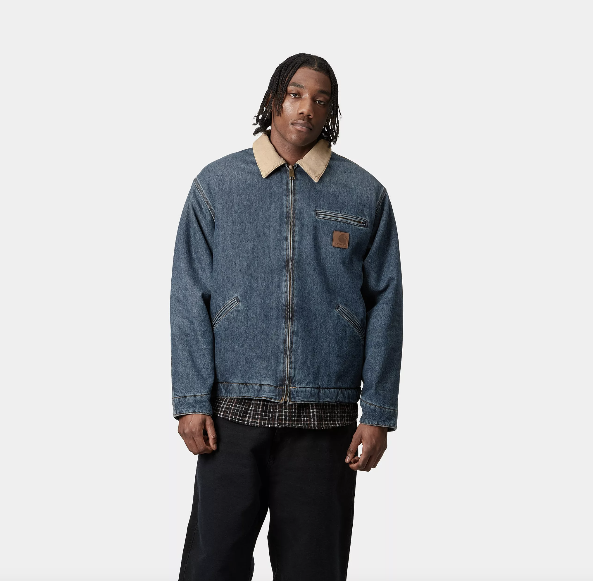 Chaqueta Carhartt WIP OG Detroit - Blue/Dusty H Brown (Worn Used Wash)