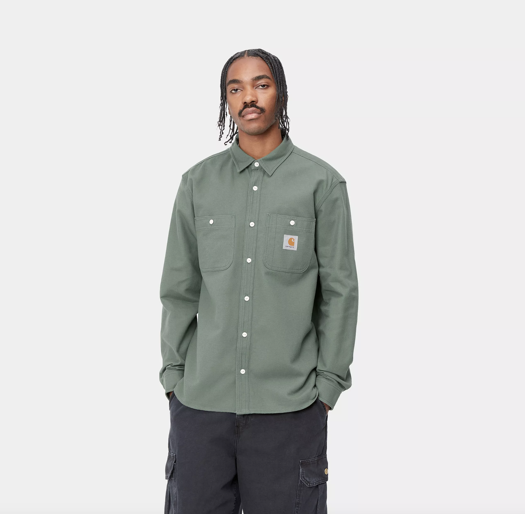 Camisa Carhartt Wip Clink Shirt - Duck Green (Rigid)