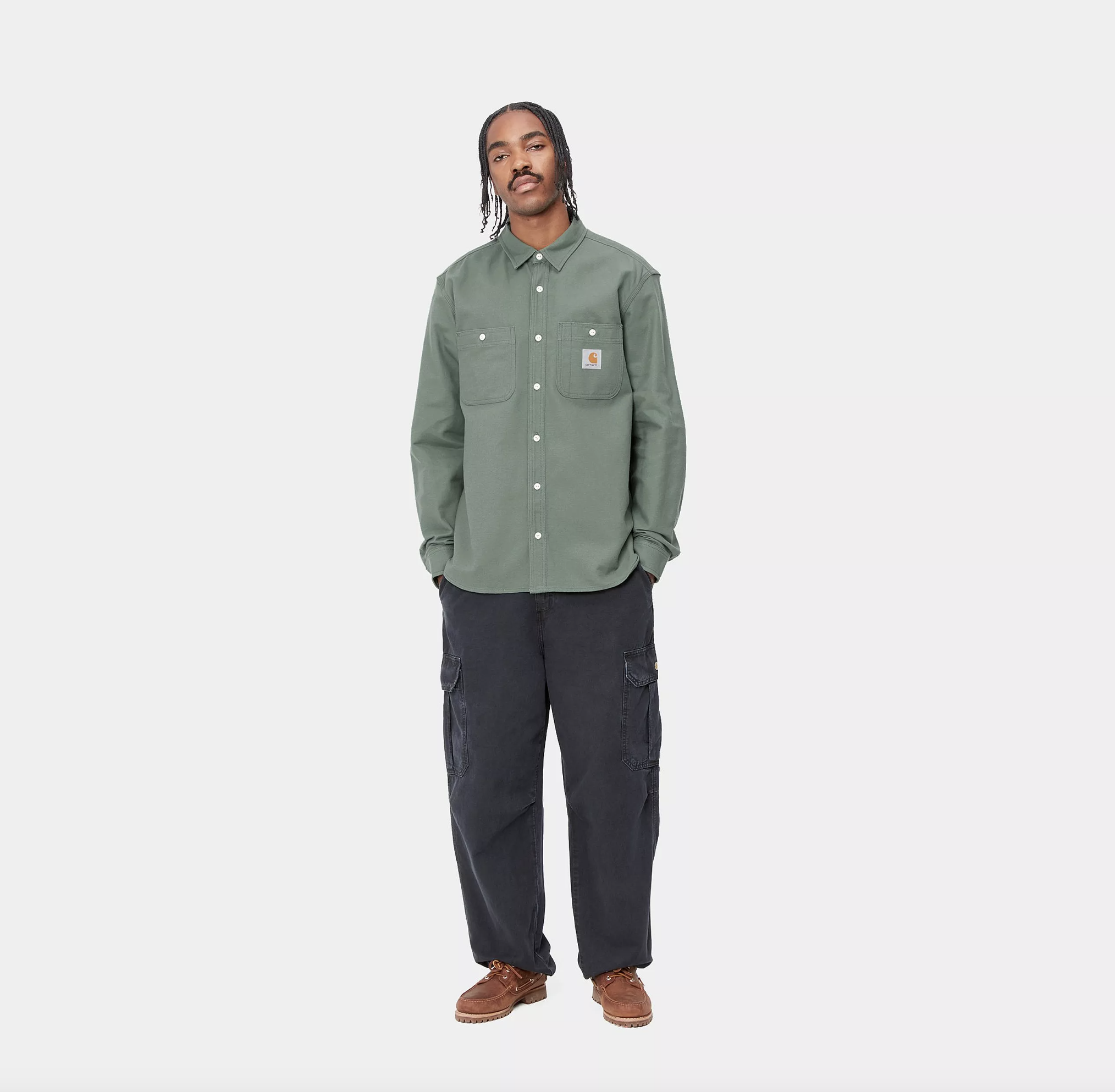 Camisa Carhartt Wip Clink Shirt - Duck Green (Rigid)