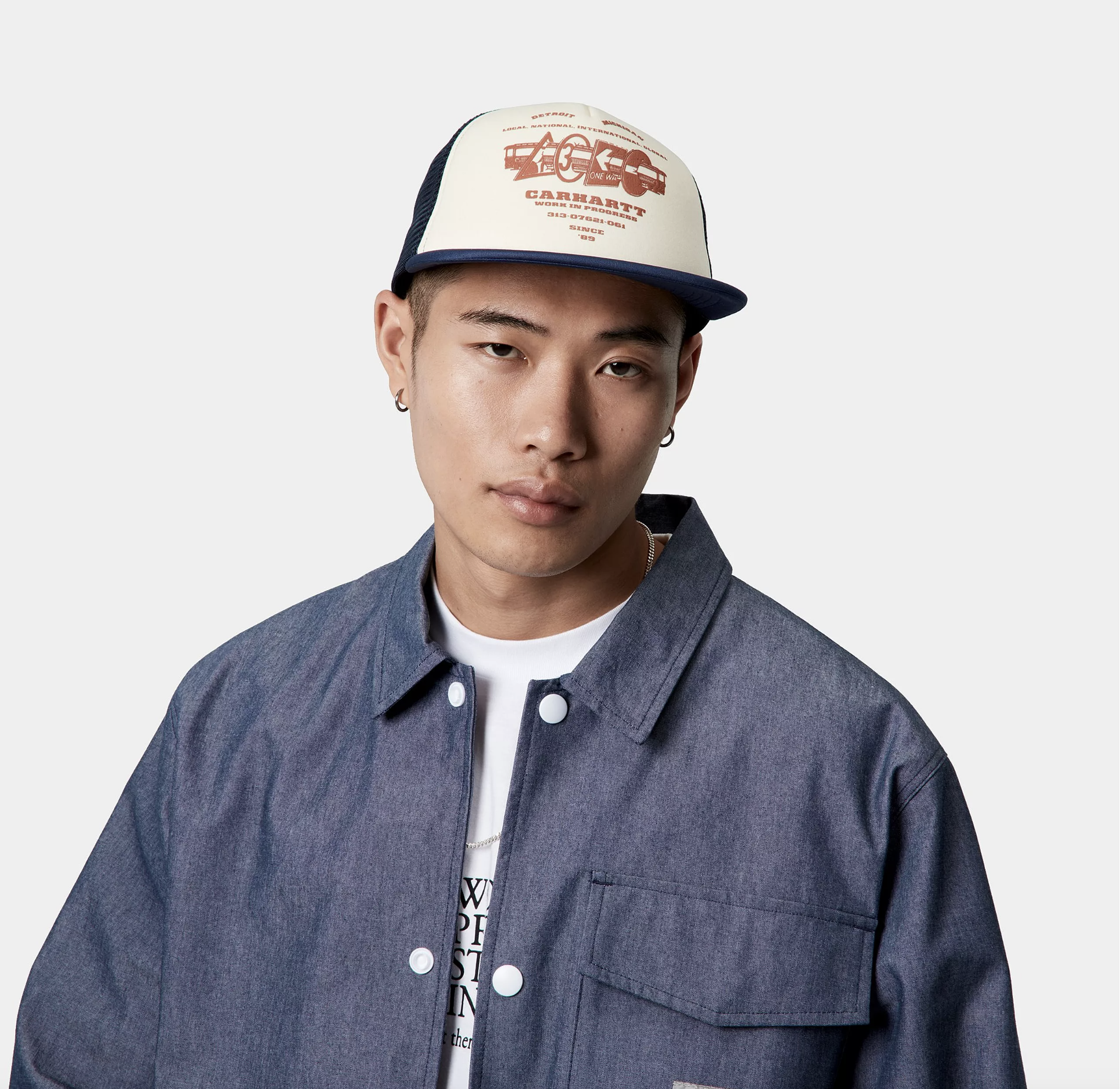 Gorra Carhartt WIP Runaway Trucker - Natural/Blue