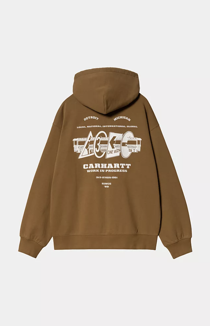 Sudadera con Cremallera Carhartt WIP Runaway - Hamilton Brown/White