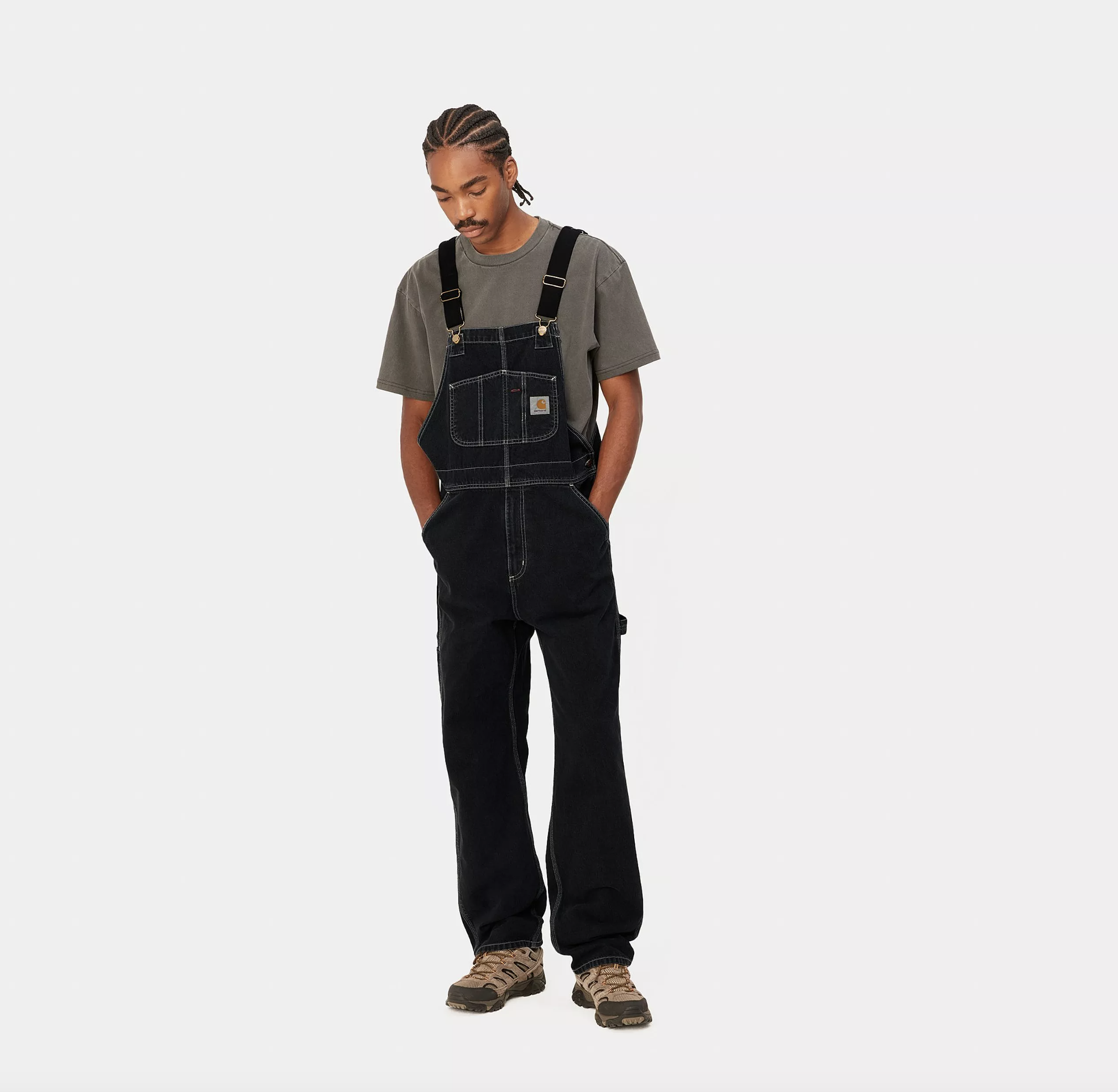 Peto Carhartt WIP Bib Overall - Black (Stone Washed)