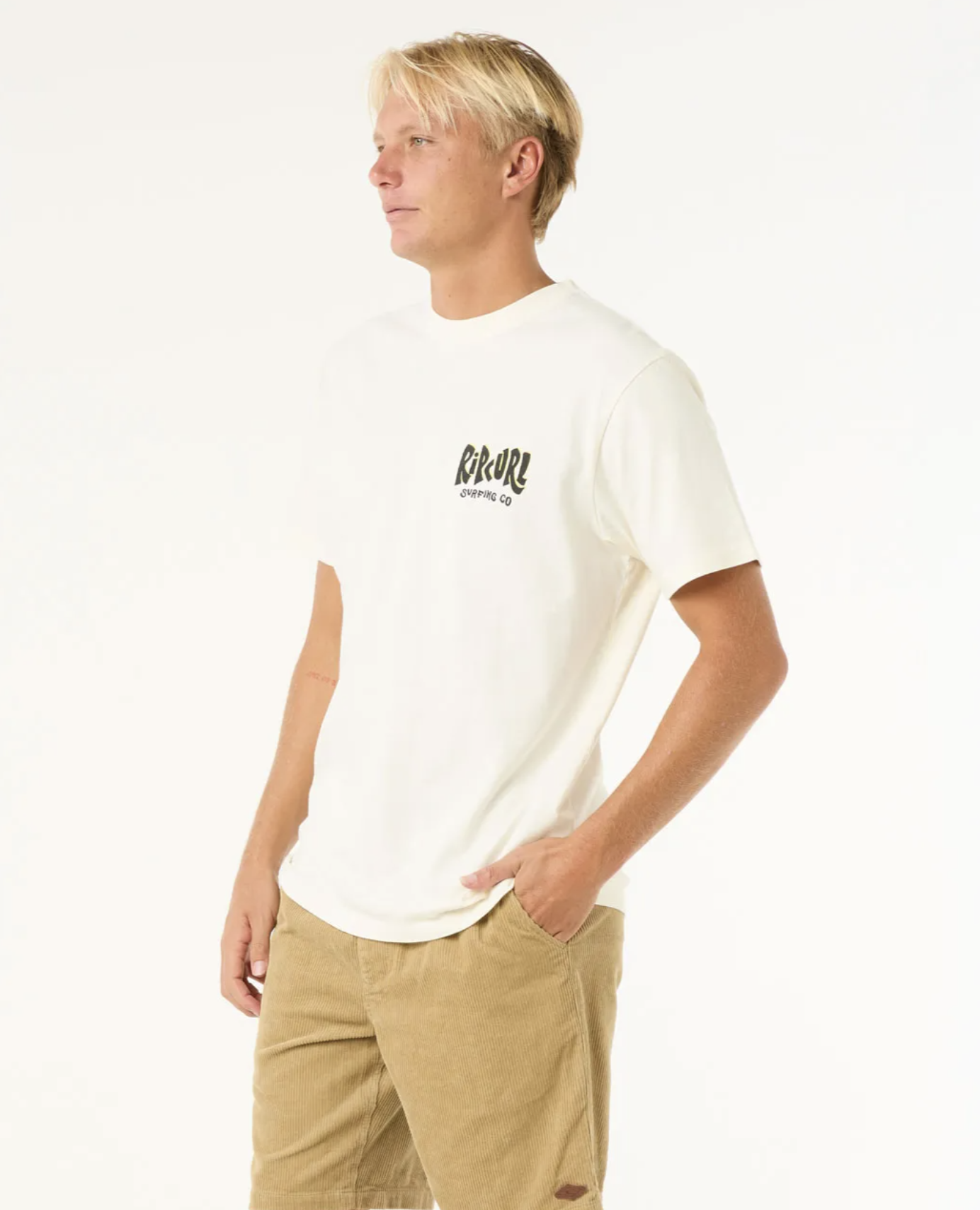 Camiseta Rip Curl Shield - Bone