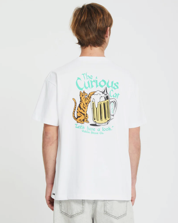 Camiseta Volcom Curious Cat - White