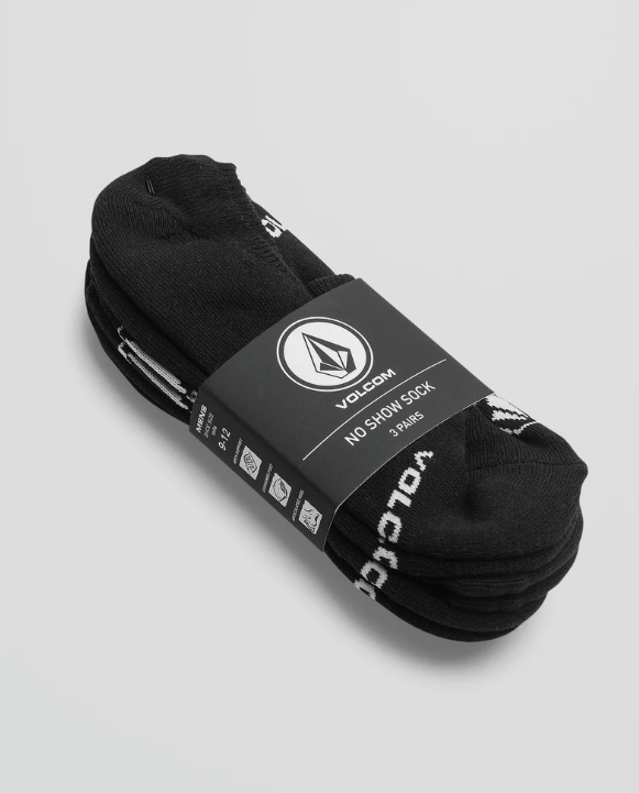 Volcom Stones No Show Socks (Pack de 3) - Black