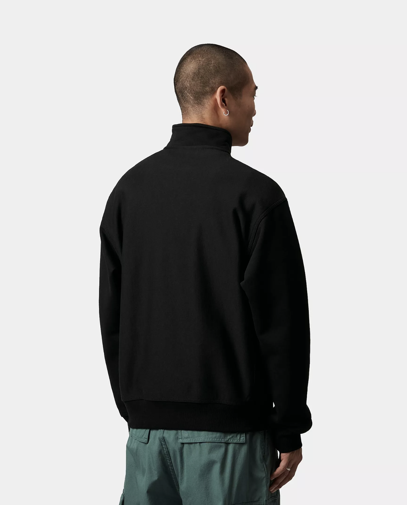 Sudadera con Media Cremallera Carhartt WIP American Script - Black