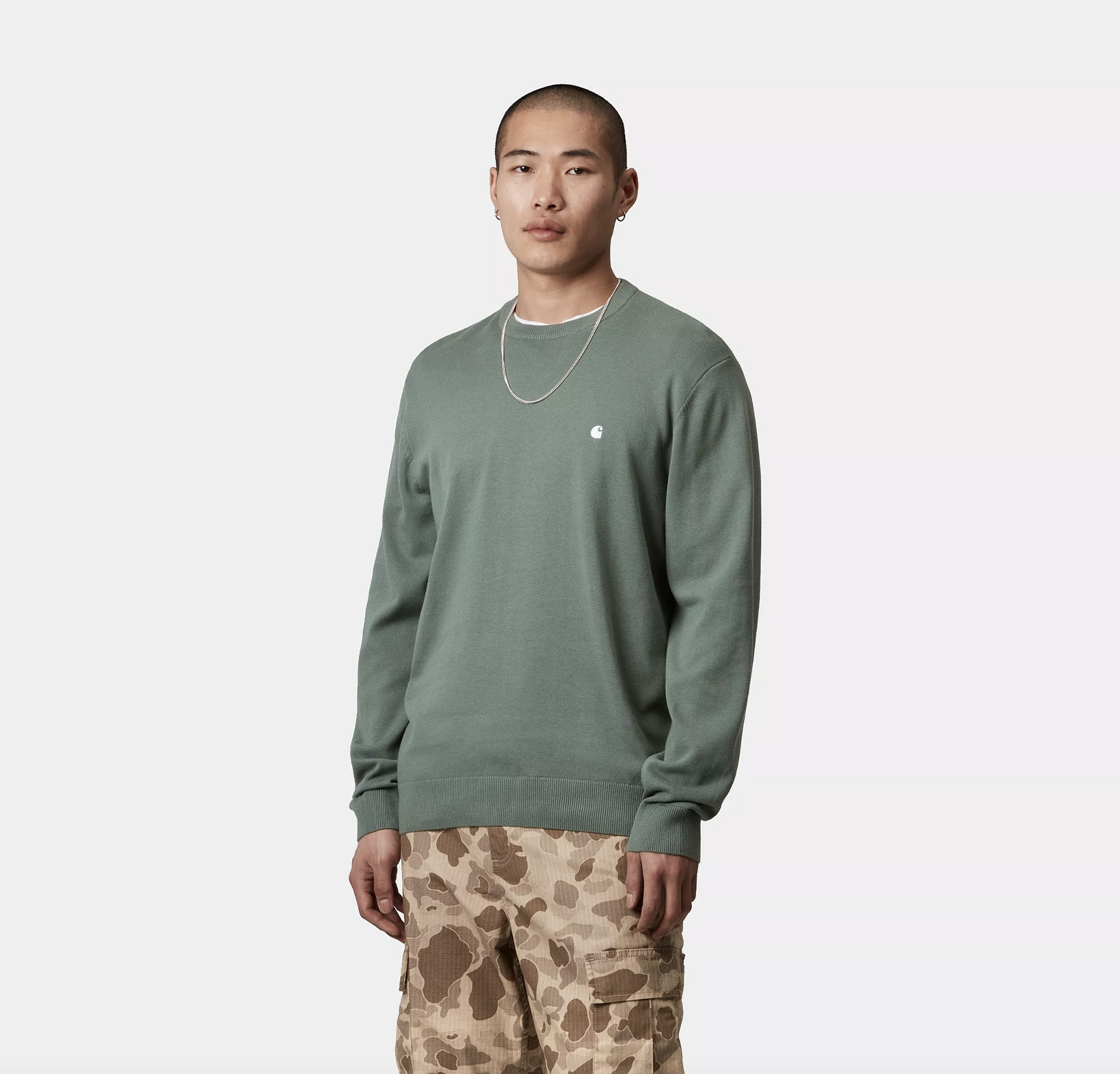 Jersey Carhartt WIP Madison - Silver Pine/White
