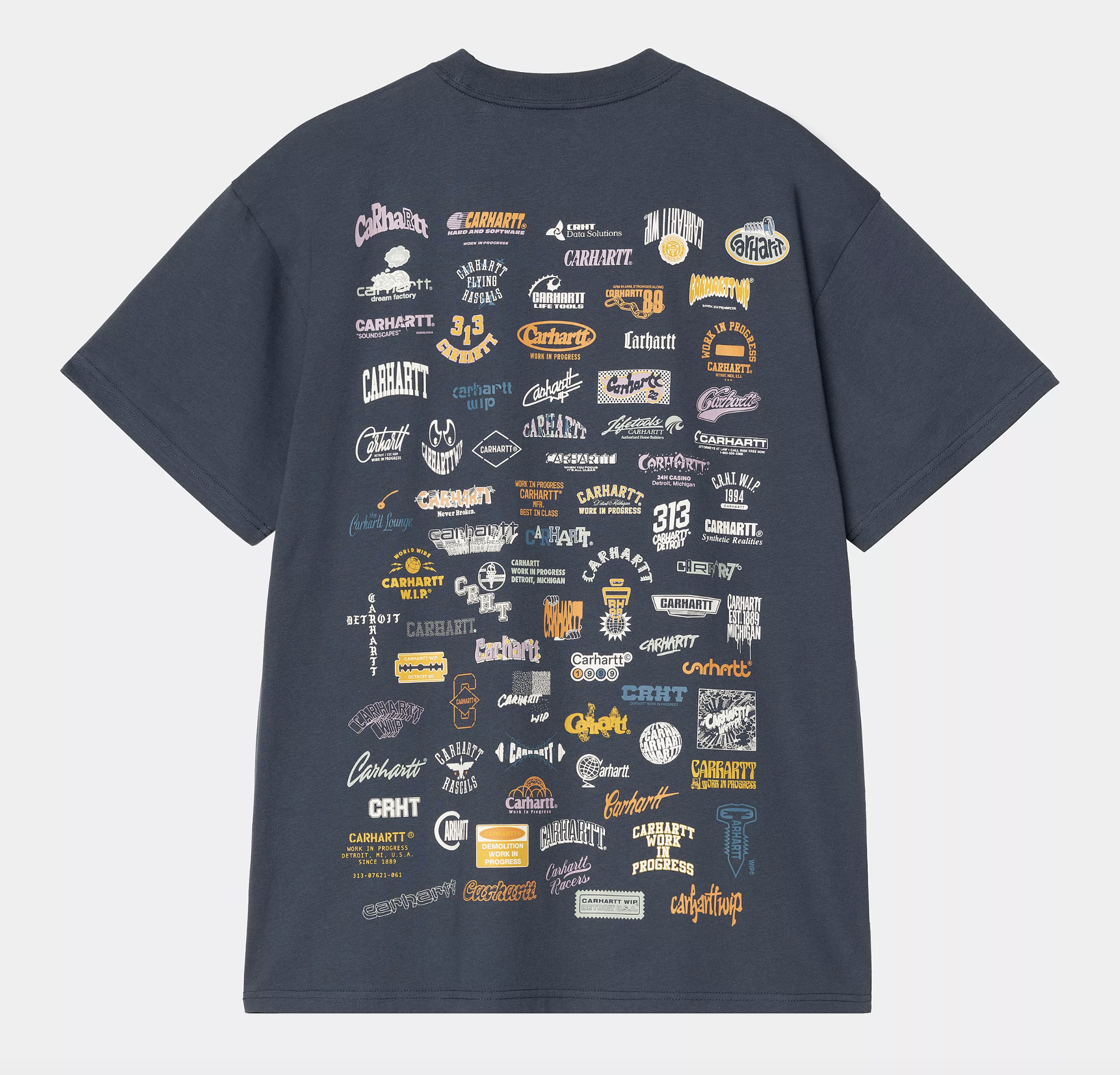 Camiseta Carhartt WIP Logo - Dusky Blue