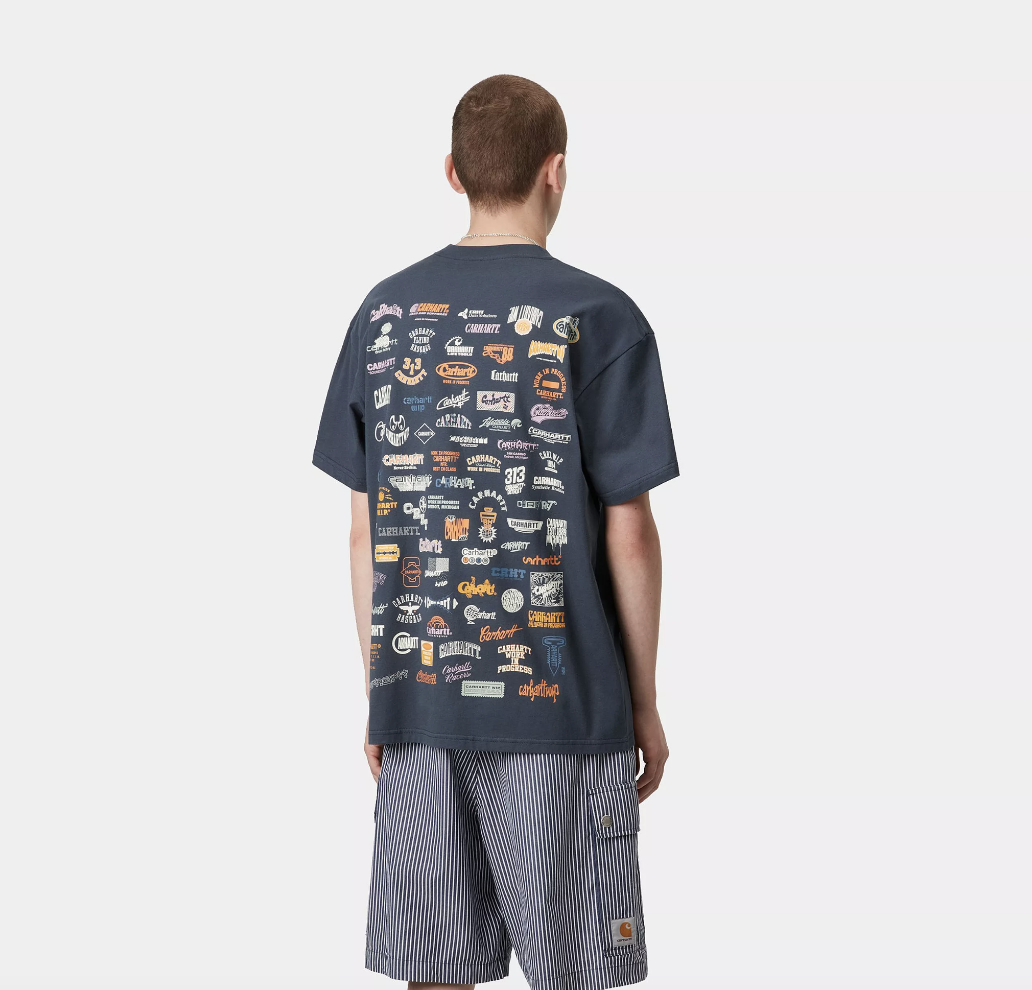 Camiseta Carhartt WIP Logo - Dusky Blue