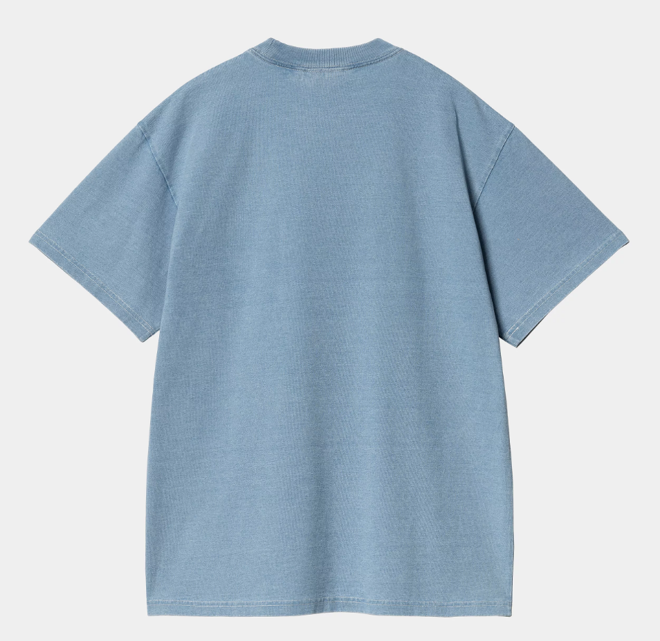 Camiseta Carhartt WIP Ingo Pocket - Light Blue Garment Dyed
