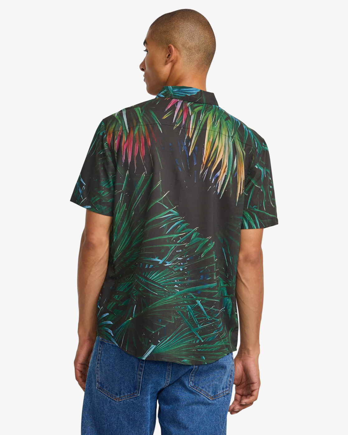 Camisa RVCA Hawaii Palms - Black (BLK)