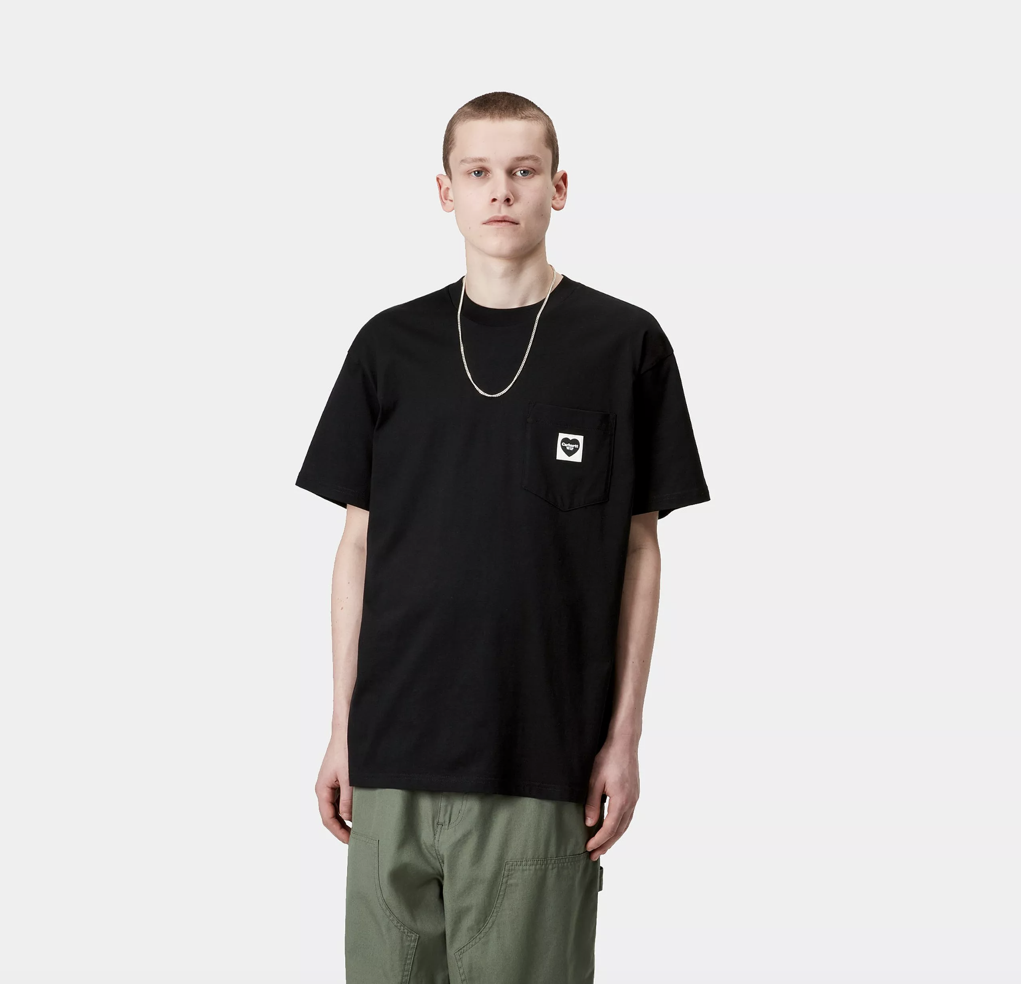 Camiseta Carhartt Wip Pocket Heart - Black/Black