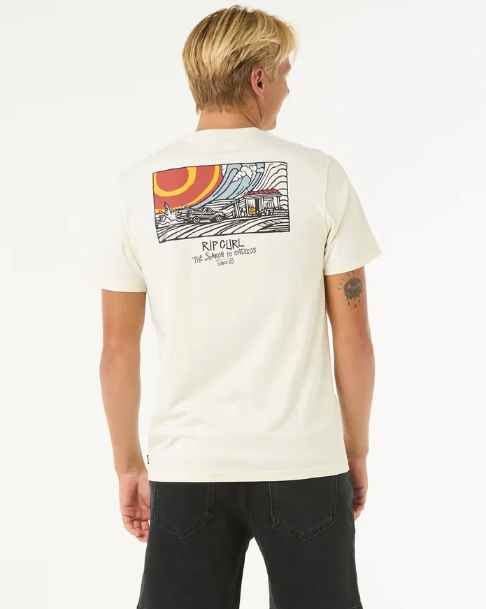 Camiseta Rip Curl Keep On Trucking - Bone
