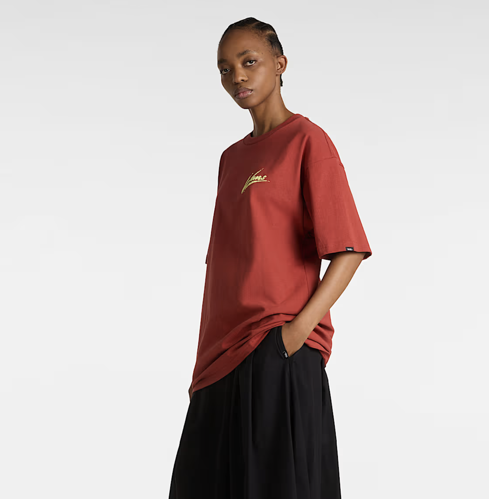 Camiseta Vans Brush Script - Red Ochre