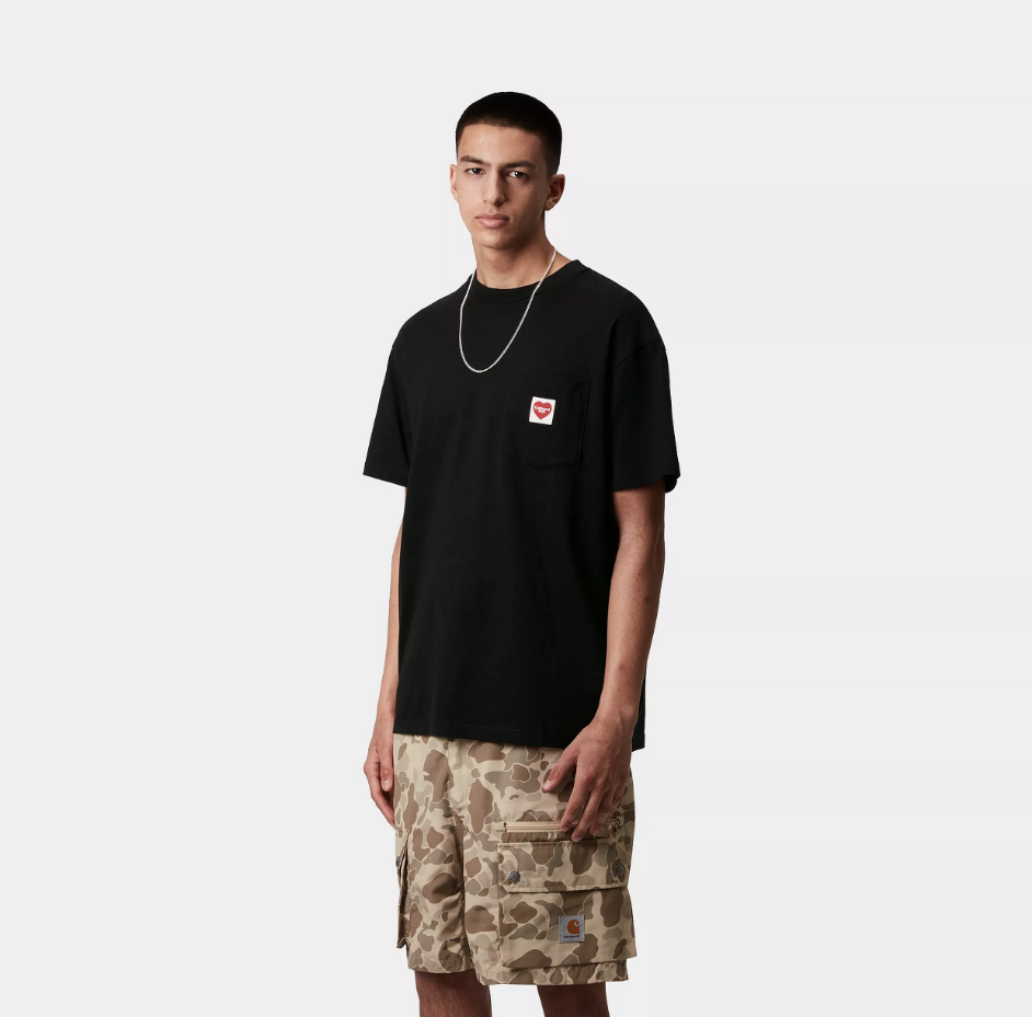 Camiseta Carhartt WIP Pocket Heart - Black/Red