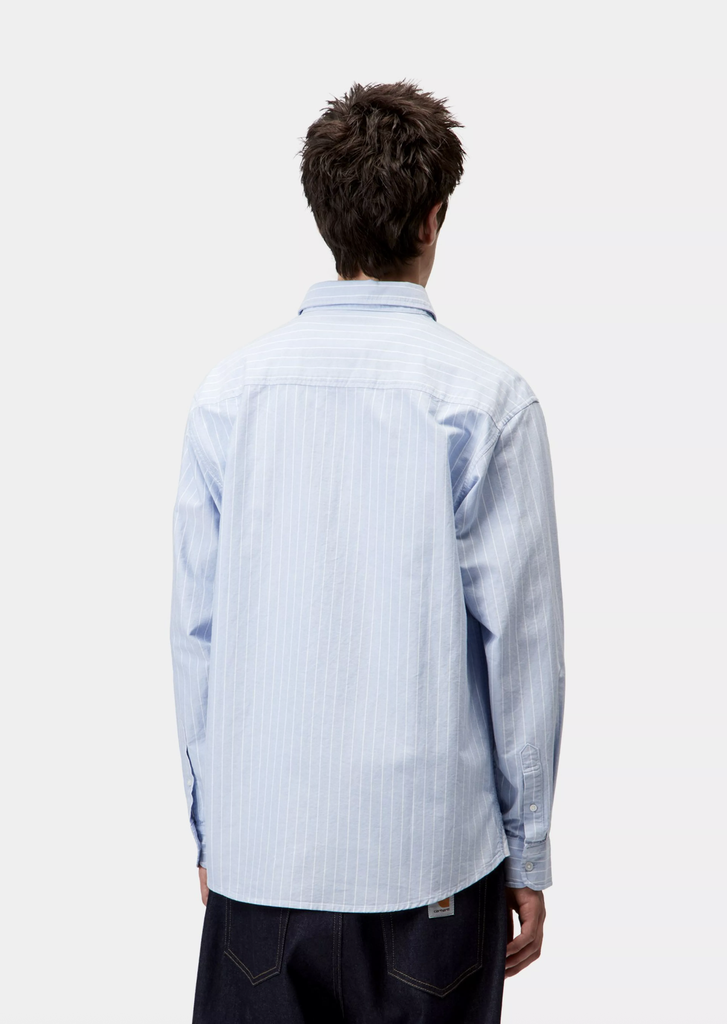 Camisa Carhartt WIP L/S  Cassel - Cassel Stripe, Bleach/White