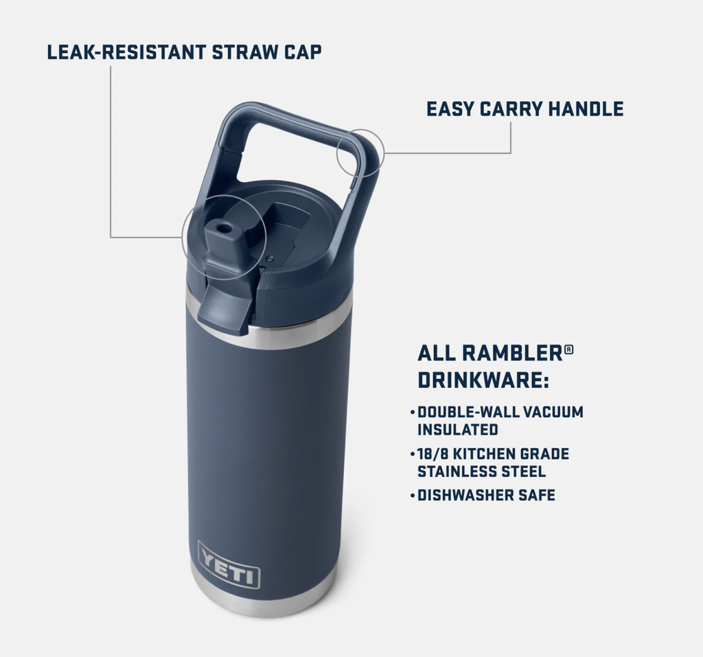 Botella con Tapa de Pajita Yeti Rambler 18 oz (532 ml) - Navy