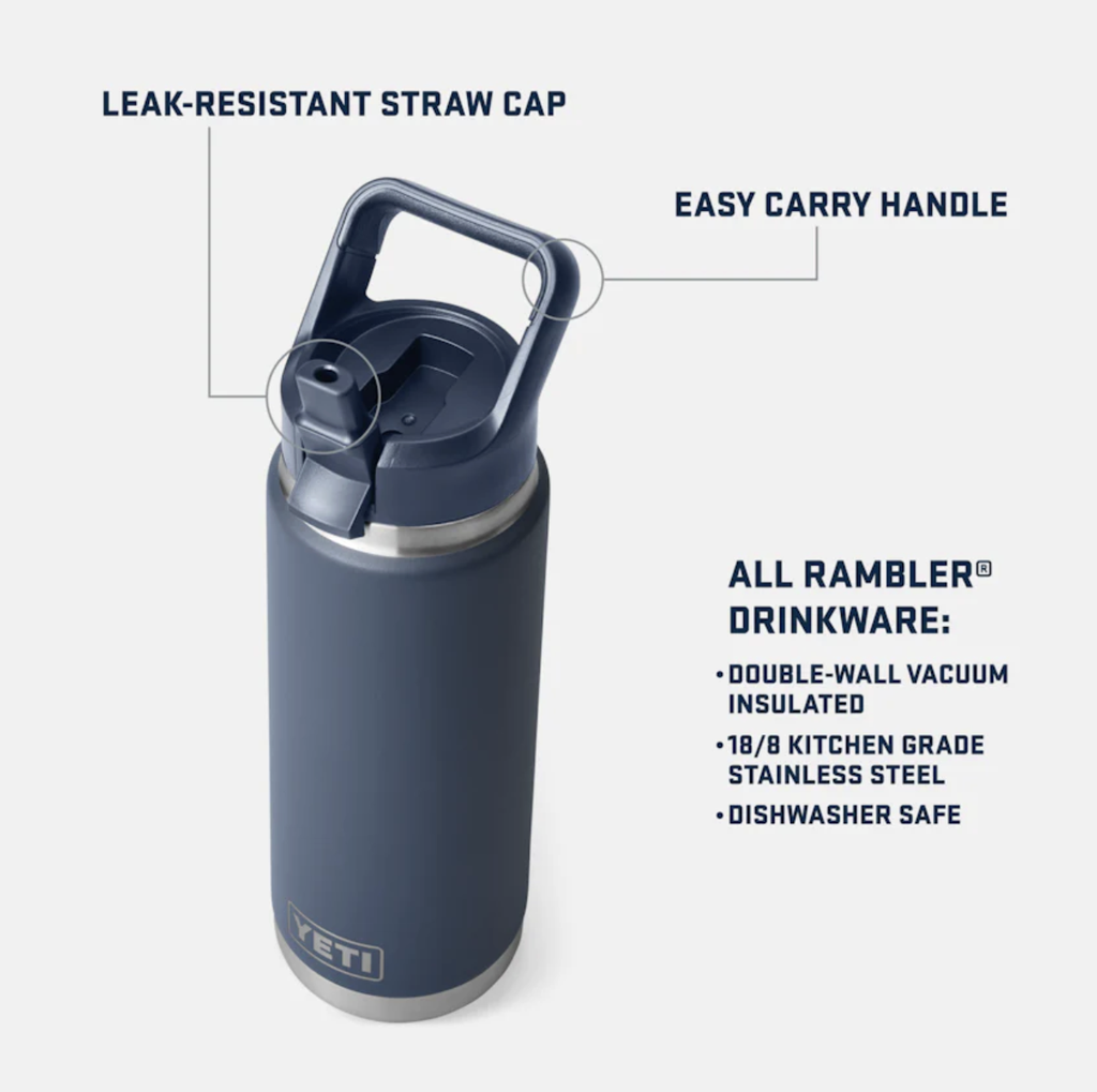 Botella con Tapa de Pajita Yeti Rambler 26 oz (769 ml) - Rescue Red