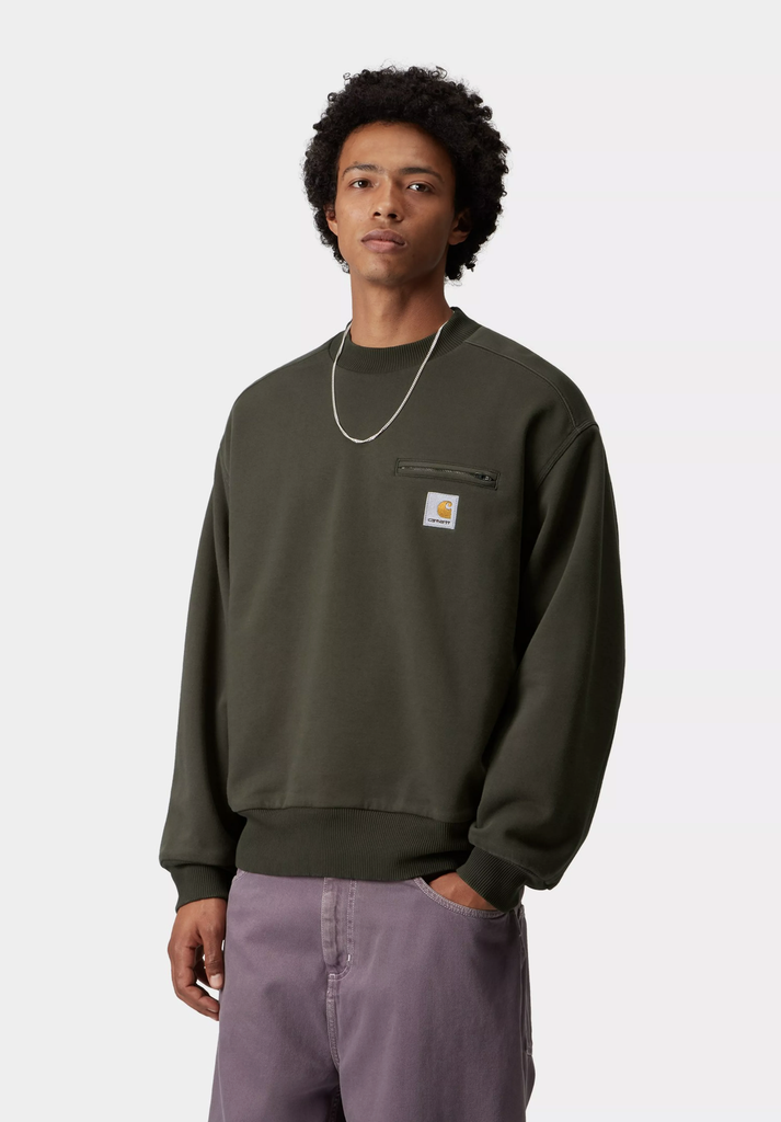 Sudadera Carhartt WIP Detroit - Olive (Stone washed)
