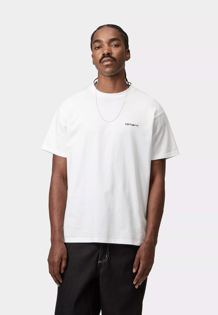 Camiseta Carhartt WIP Script Embroidery - White/Black
