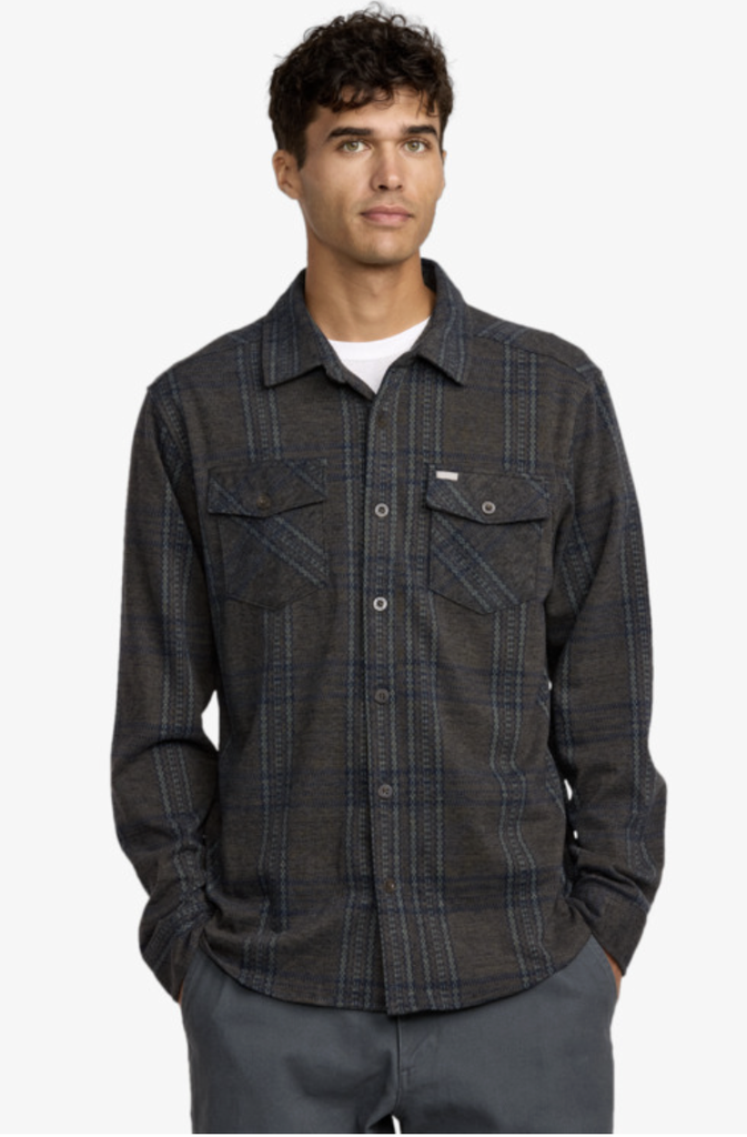 Camisa De Franela Rvca Vacancy Flannel - Mushroom