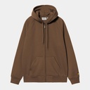 Sudadera con Cremallera Carhartt WIP Chase - Chocolate/Gold