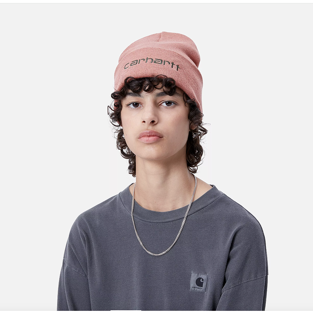 Gorro Carhartt WIP Script Beanie - Dusty Rose/Sycamore Tree