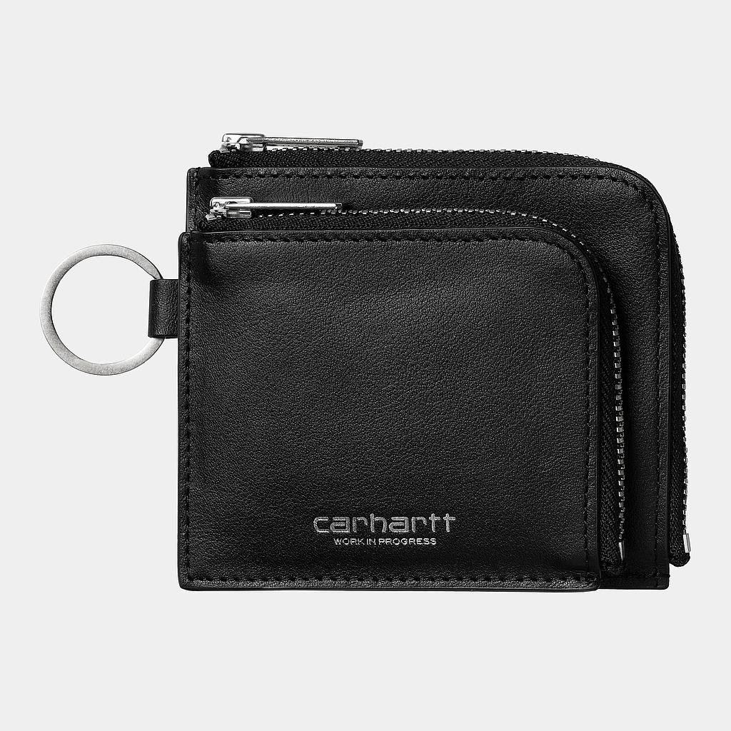 Cartera Carhartt WIP Double Vegas Zip - Black/Silver