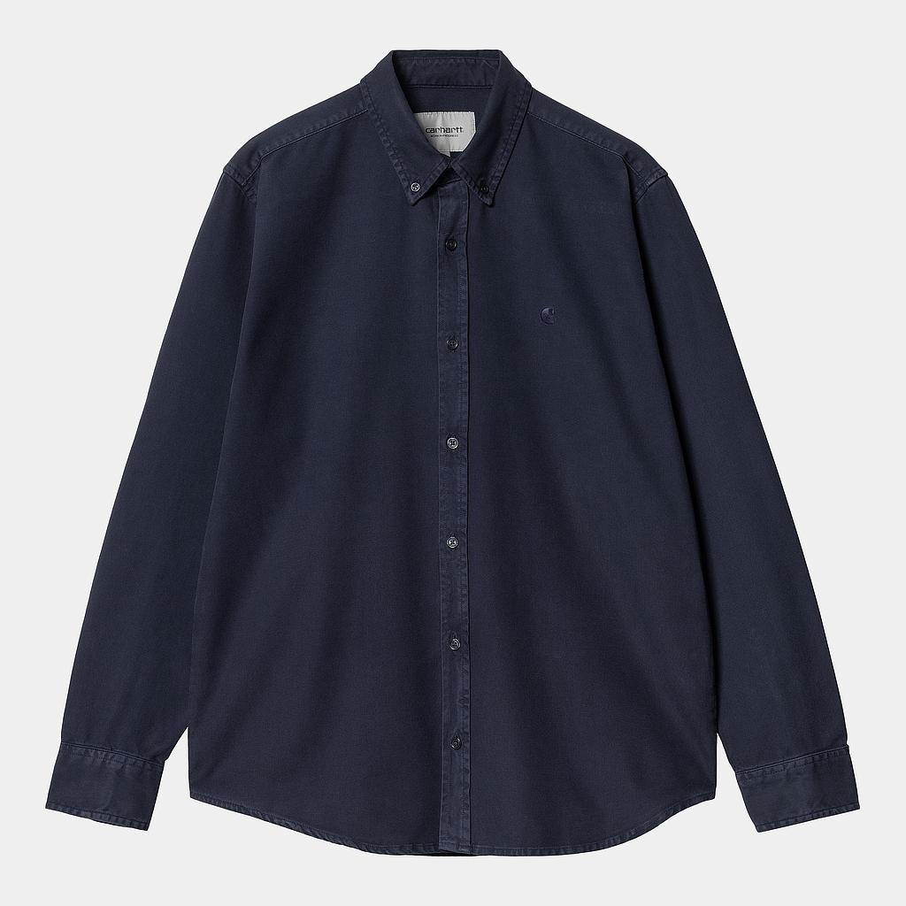Camisa Carhartt WIP L/S Bolton - Air Force Blue (Garment Dyed)