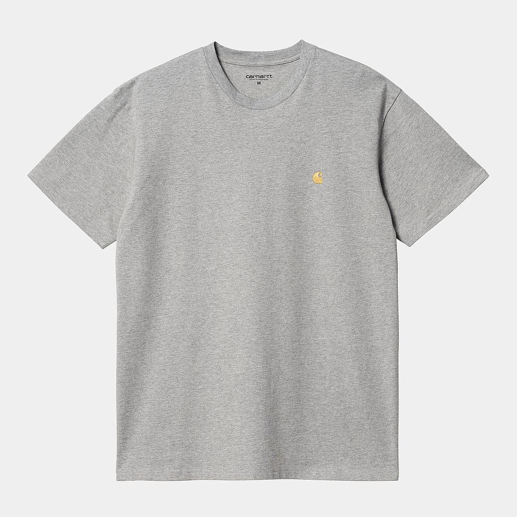 Camiseta Carhartt WIP Chase - Grey Heather/Gold