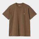 Camiseta Carhartt WIP Chase - Chocolate/Gold