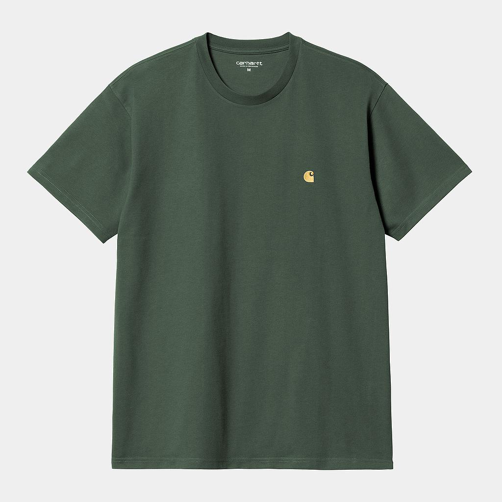 Camiseta Carhartt WIP Chase - Sycamore Tree/Gold