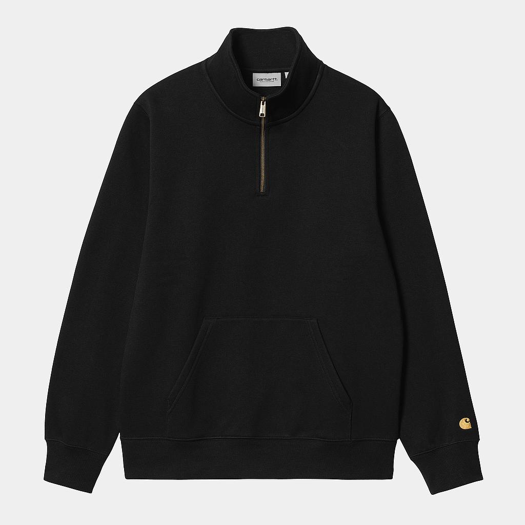 Sudadera con Media Cremallera Chase Neck Zip - Black/Gold