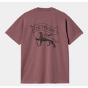 Camiseta Carhartt WIP Stamp - Dusty Fuchsia/Black