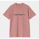 Camiseta Carhartt WIP Script - Dusty Rose/Sycamore Tree