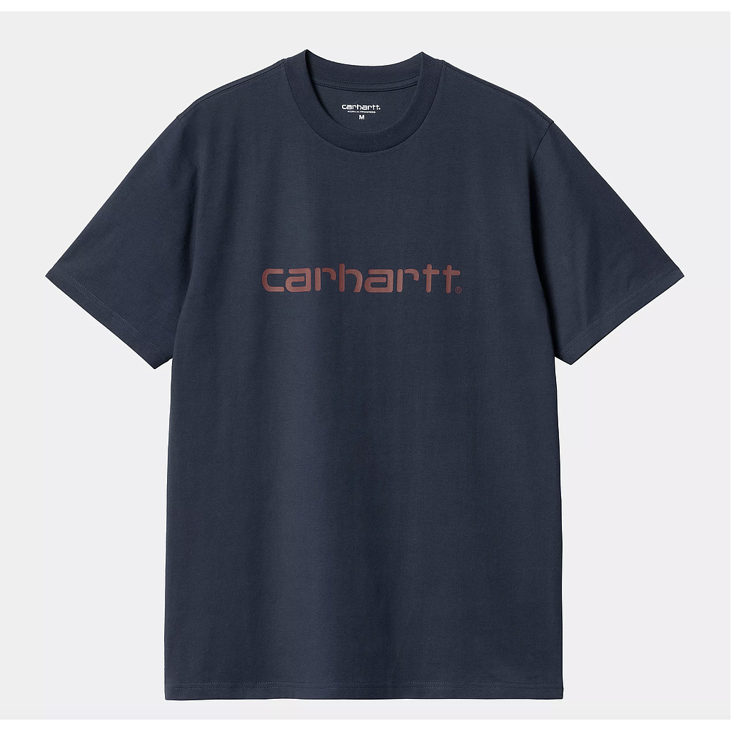 Camiseta Carhartt WIP Script - Air Force Blue/Malbec