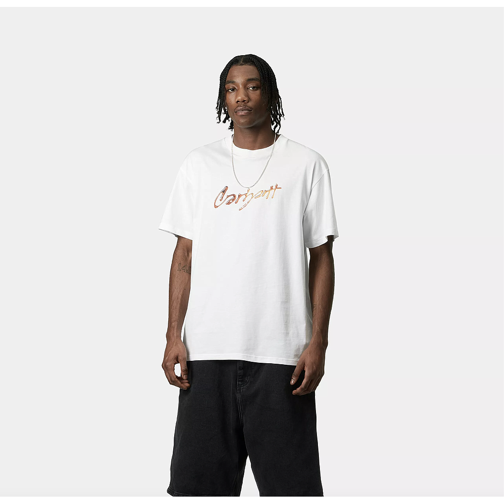 Camiseta Carhartt WIP Drip Script - White