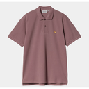 Polo Carhartt Wip SS Chase Pique - Dusky Pink/Gold