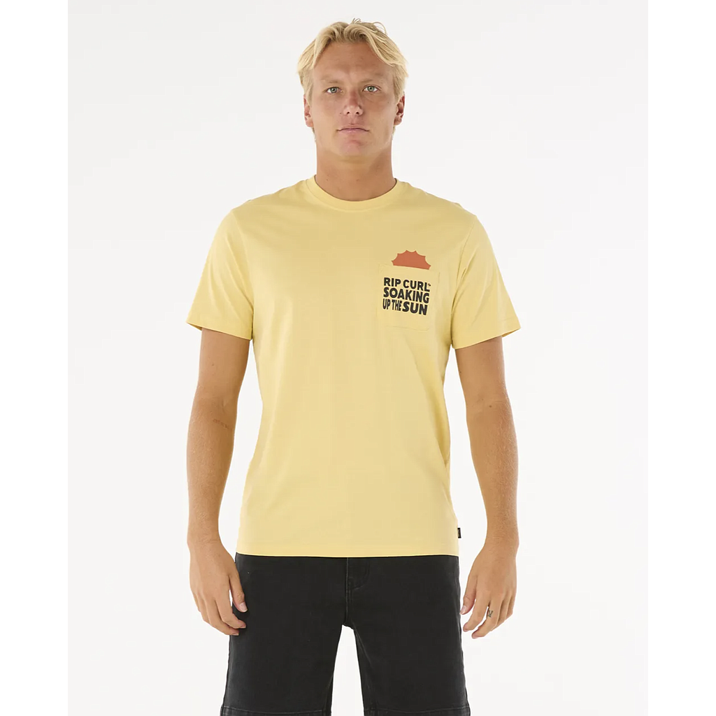 Camiseta Rip Curl Sun Soaker Pocket - Straw