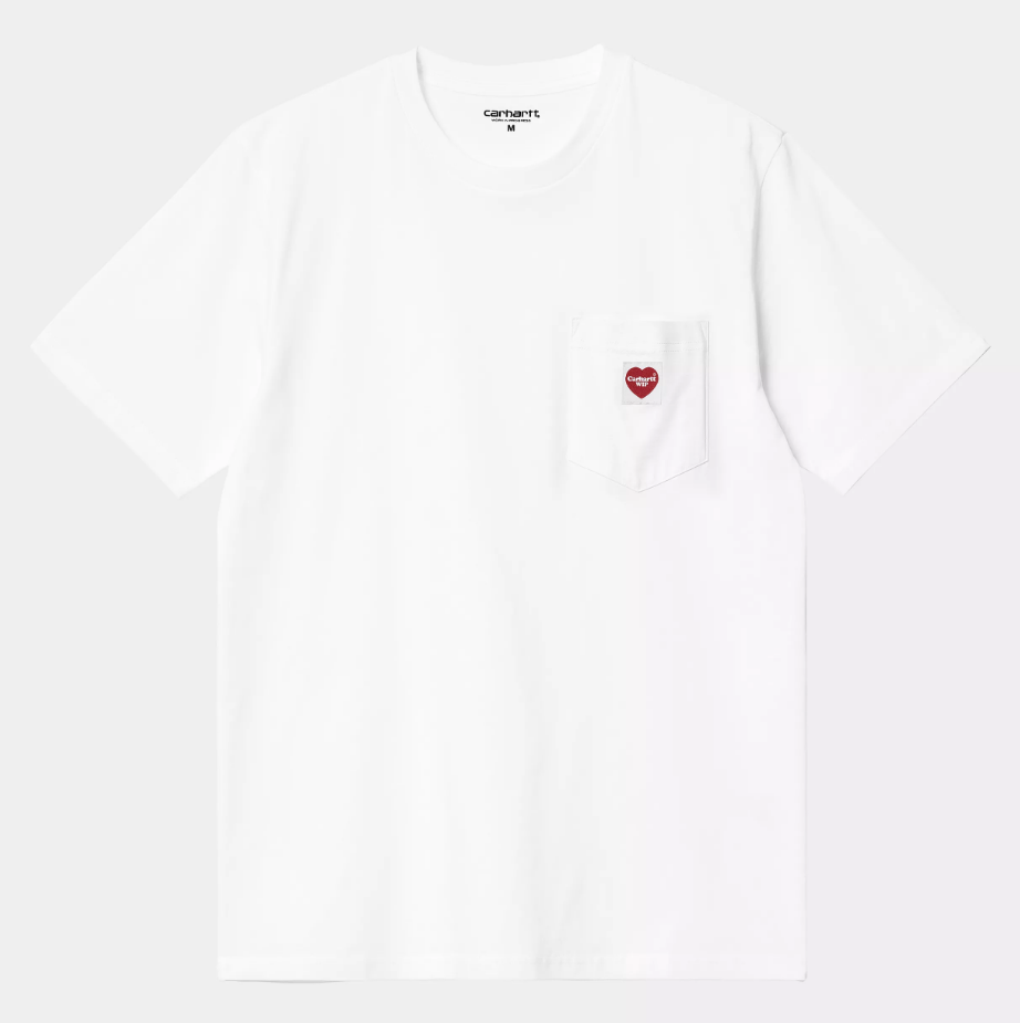 Camiseta Carhartt Wip Pocket Heart - White/Red