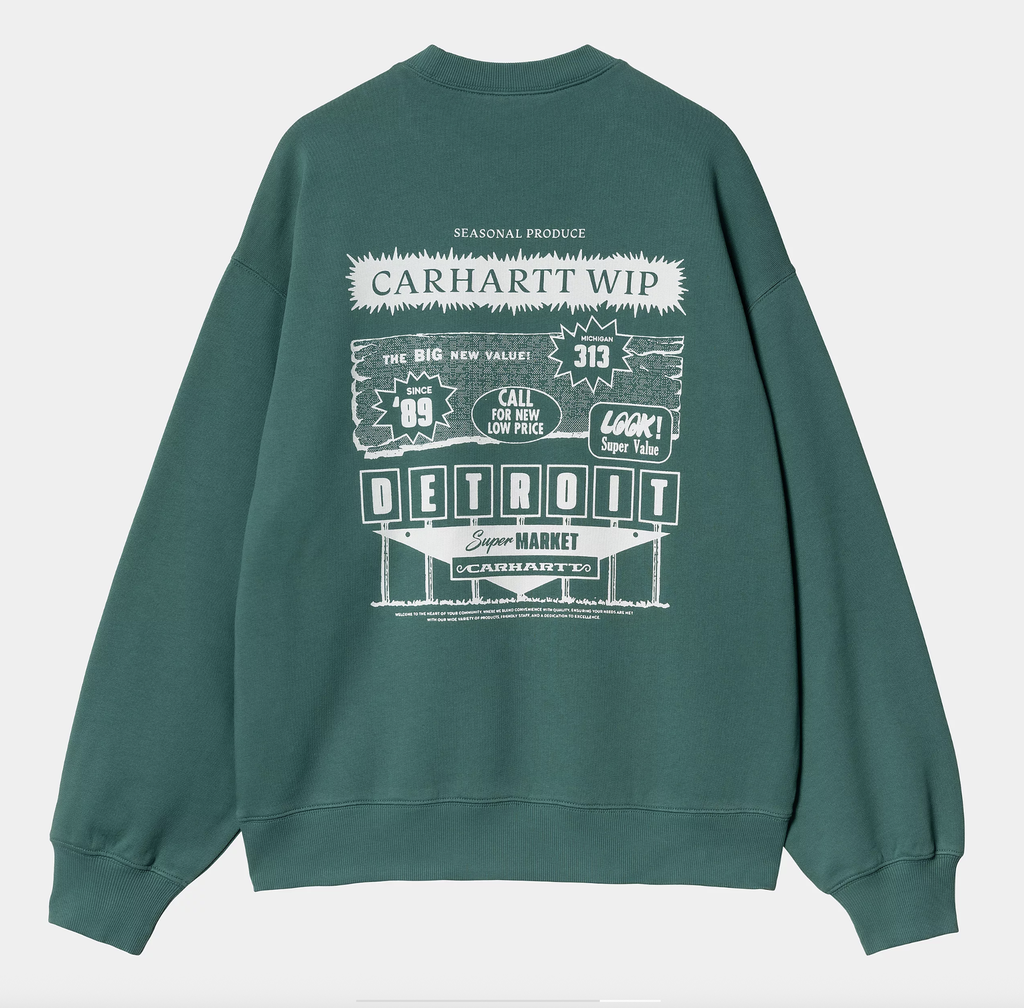 Sudadera Carhartt WIP Catalogue - Rainforest/White