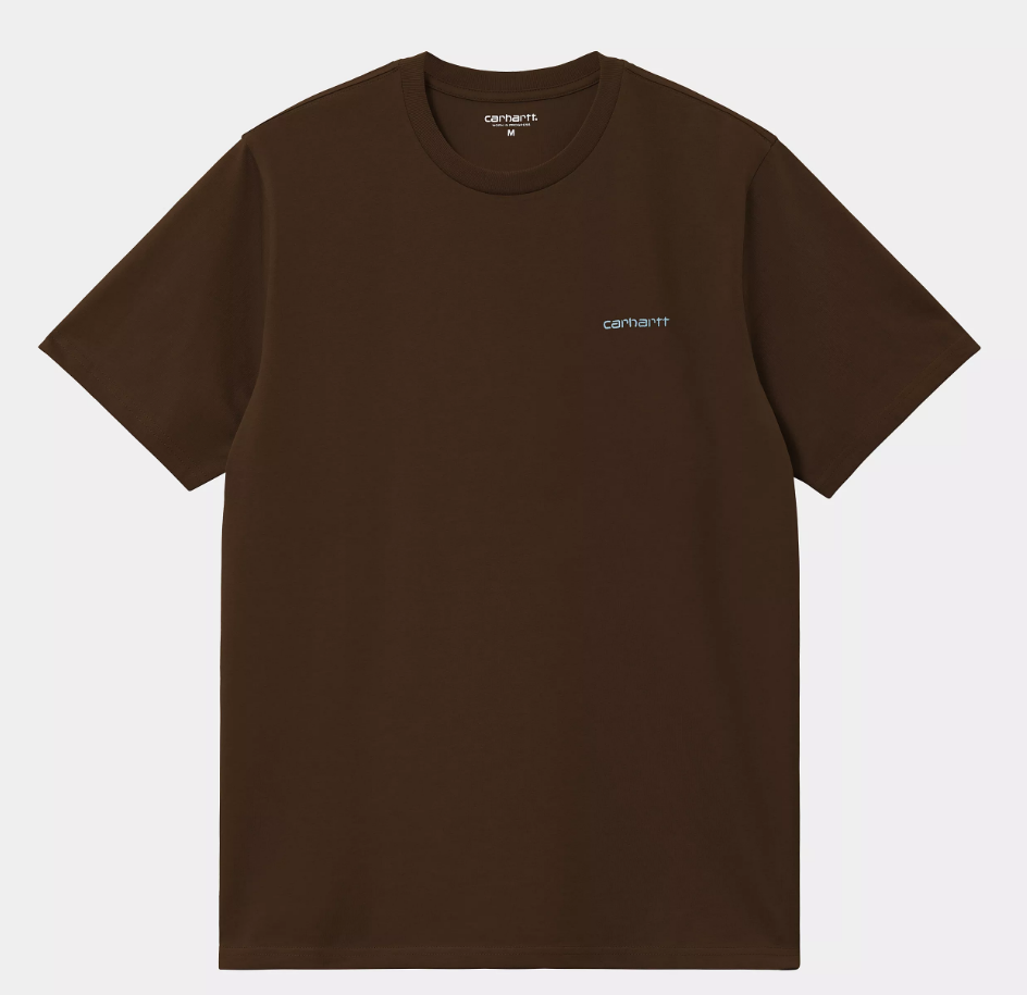 Camiseta Carhartt WIP Script Embroidery - Liberica/Air Sky