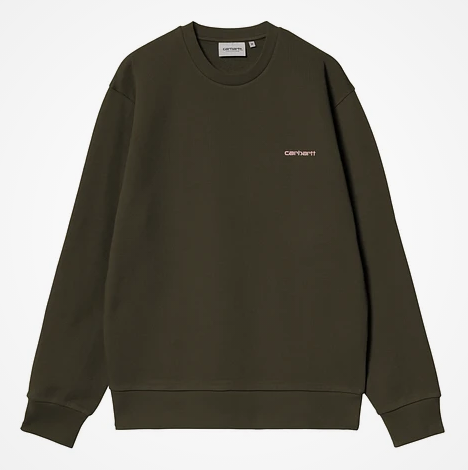 Sudadera Carhartt WIP Script Embroidery - Turtle/Air pink