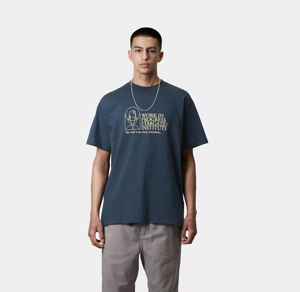 Camiseta Carhartt WIP Stargazer - Dusky Blue/Yellow